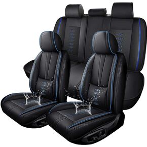 Full Set Leather Seat Covers for Honda CRV 2007-2024 2025,Breathable and Waterproof Faux Leather Automotive Seat Cover,Full Wrapping Edge Car Seat Cushion Covers(Black Gray,with Pillows) in Saudi Arabia