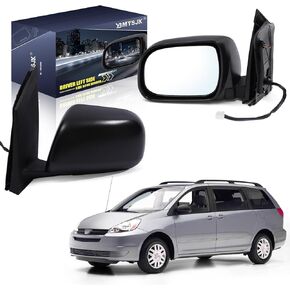 Driver Side Power Door Mirror Compatible with Toyota Sienna 2004 2005 2006 2007 2008 2009 2010, Non-Heated Manual Folding W/o Turn Signal Light Black 3 Pin in Saudi Arabia