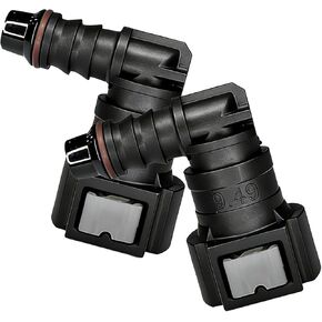 2PCS Fuel Line Quick Connectors, 3/8 SAE to 5/16 ID Nylon Tubing 90 Degree Elbow Fuel Hose Fittings with Seal Rings, Quick Connect Fuels Line Repair Kit Adapter for Cars Trucks Automotive Systems in Saudi Arabia