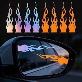 8 PCS Flame Reflective Stickers, 5.9"X1.2" Waterproof Racing Sports Flame Stripe Decal Reflective Decals Car Accessories for Car Mirror Helmet Cane Bicycle in Saudi Arabia