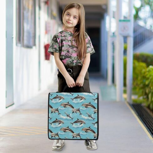 ALAZA Sea Ocean Dolphin Fish Zipper Binder 3 Ring Binder Organizer with Zipper and Shoulder Strap Large Capacity Multi-Pocket for Office Supplies Work in Kuwait
