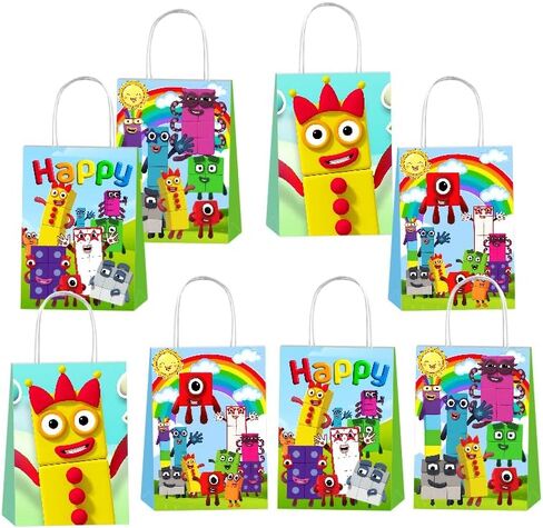 Fantarea 12pcs Number Party Gift Bags with Handles, Number Birthday Party Supplies for Party Decorations in Saudi Arabia