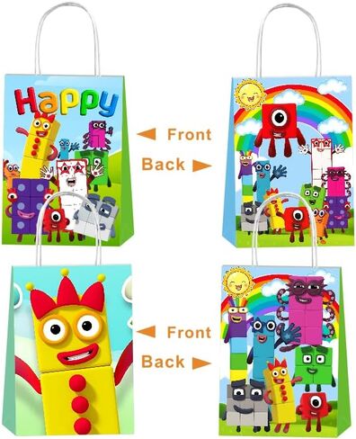 Fantarea 12pcs Number Party Gift Bags with Handles, Number Birthday Party Supplies for Party Decorations in Saudi Arabia