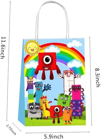 Fantarea 12pcs Number Party Gift Bags with Handles, Number Birthday Party Supplies for Party Decorations in Saudi Arabia