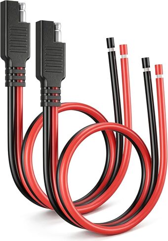 Oyviny 2PCS 14AWG SAE طقم موصل 1 قدم SAE تمديد كابل، الثقيلة 14 قياس 2 دبوس التوصيل السريع التوصيل للبطارية العطاء لوحة للطاقة الشمسية دراجة نارية سيارة شاحنة DIY المشاريع in Kuwait