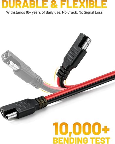 Oyviny 2PCS 14AWG SAE طقم موصل 1 قدم SAE تمديد كابل، الثقيلة 14 قياس 2 دبوس التوصيل السريع التوصيل للبطارية العطاء لوحة للطاقة الشمسية دراجة نارية سيارة شاحنة DIY المشاريع in Kuwait