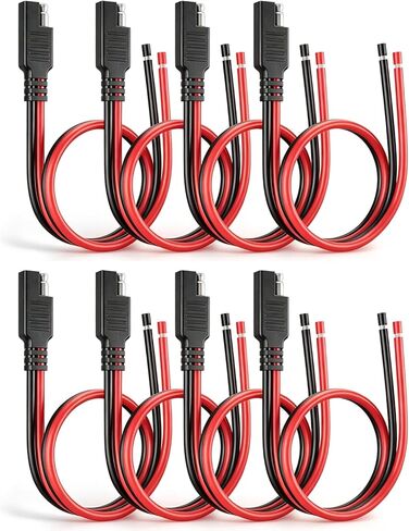 Oyviny 2PCS 14AWG SAE طقم موصل 1 قدم SAE تمديد كابل، الثقيلة 14 قياس 2 دبوس التوصيل السريع التوصيل للبطارية العطاء لوحة للطاقة الشمسية دراجة نارية سيارة شاحنة DIY المشاريع in Kuwait