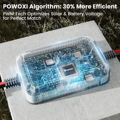 POWOXI-Upgraded-20W-Solar-Battery-Charger-Maintainer, External Smart 3-Stages PWM Charge Controller, 12V Solar Panel Trickle Charging Kit for Car, Motorcycle, Marine, RV, etc in Saudi Arabia
