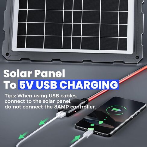 POWOXI-Upgraded-20W-Solar-Battery-Charger-Maintainer, External Smart 3-Stages PWM Charge Controller, 12V Solar Panel Trickle Charging Kit for Car, Motorcycle, Marine, RV, etc in Saudi Arabia