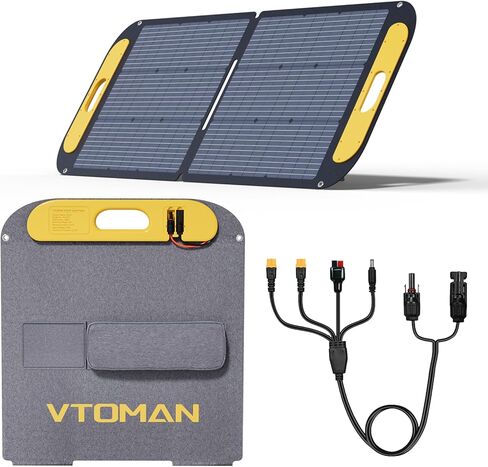 VTOMAN 110W Upgraded Portable Solar Panel for Power Station, 18V Foldable Solar Panel Charger, High 25% Efficiency IP67 Waterproof Solar Panel Kit for Outdoor Camping, RV, Off-Grid Trip in Saudi Arabia
