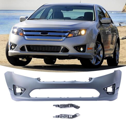 Front Bumper Cover for Ford Fusion 2010 2011 2012,Primered Car Bumper with Fog Lights w/o Sensor Holes. Heavy Duty Crash Protector Replacement OE# FO1000650/ AE5Z17D957BAPTM in Saudi Arabia