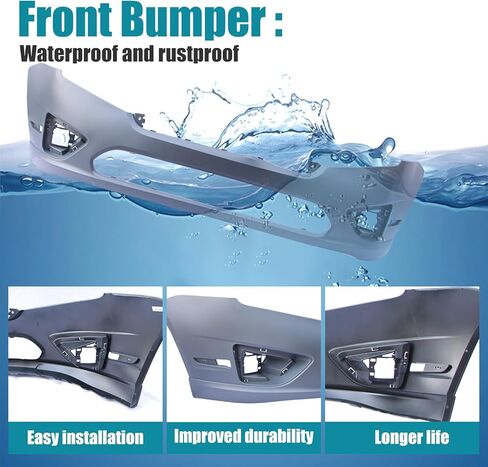 Front Bumper Cover for Ford Fusion 2010 2011 2012,Primered Car Bumper with Fog Lights w/o Sensor Holes. Heavy Duty Crash Protector Replacement OE# FO1000650/ AE5Z17D957BAPTM in Saudi Arabia