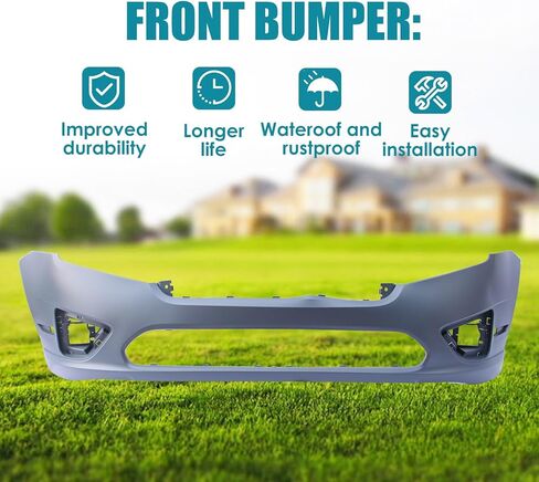 Front Bumper Cover for Ford Fusion 2010 2011 2012,Primered Car Bumper with Fog Lights w/o Sensor Holes. Heavy Duty Crash Protector Replacement OE# FO1000650/ AE5Z17D957BAPTM in Saudi Arabia