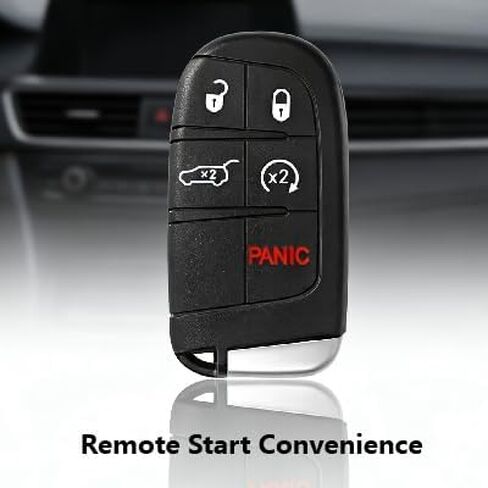 Replacement for Jeep Renegade Key Fob Remote Control 2015 2016 2017 2018 2019 2020 2021 5 Buttons 433MHz M3N-40821302,Black in Kuwait
