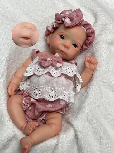 10Inch Full Body Silicone Baby Dolls Can Open Mouth Silicone Reborn Newborn Girl Dolls that Look Real in Kuwait