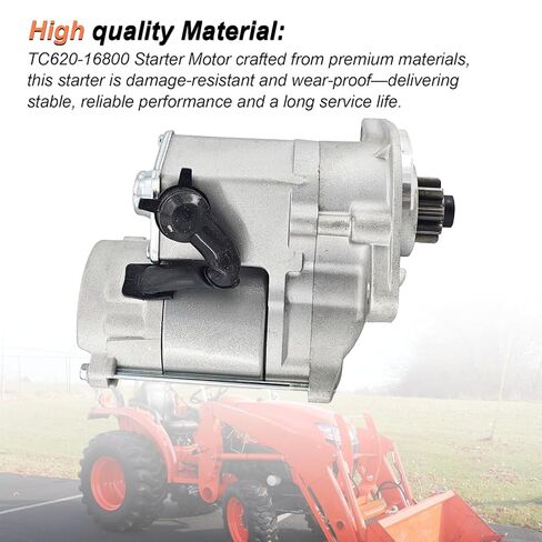 محرك بدء التشغيل TC620-16800 متوافق مع Kubota L3301(DT/F/H) L3302 L3901 (DT/F/H) L3902 الجرارات استبدال # 128000-2130 128000-2131 228000-2050 9722809-105 TC62016800 in Kuwait