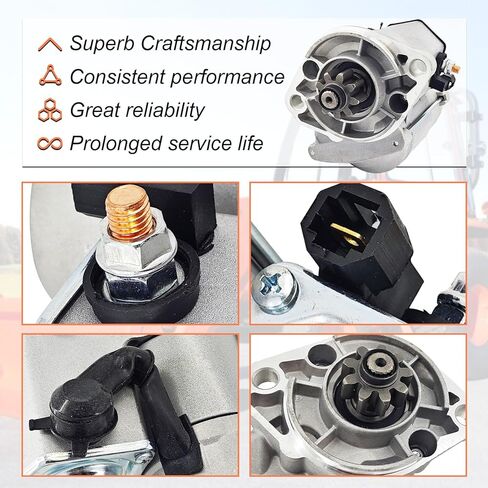 محرك بدء التشغيل TC620-16800 متوافق مع Kubota L3301(DT/F/H) L3302 L3901 (DT/F/H) L3902 الجرارات استبدال # 128000-2130 128000-2131 228000-2050 9722809-105 TC62016800 in Kuwait