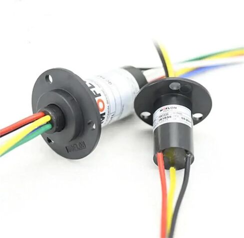 1pcs 2/3/4/5/6/12 Wires 2/5/10/20/30A Circuits 250Rpm Slip Ring 600V for Monitor Robotic IP51 Lead Length:300mm(6 Wires,20A) in Saudi Arabia
