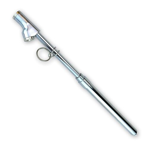 Haltec GA-155S-RCL-HD Recalibratable Dual Foot Truck Service Straight On and 30 Degree Angled Chrome Tire Air Gauge. Measures 10-150 PSI in 2 PSI Increments with Metal Indicator Bar. in Kuwait