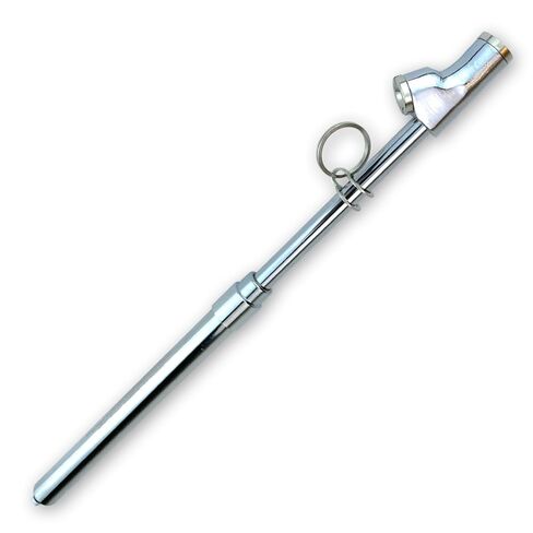 Haltec GA-155S-RCL-HD Recalibratable Dual Foot Truck Service Straight On and 30 Degree Angled Chrome Tire Air Gauge. Measures 10-150 PSI in 2 PSI Increments with Metal Indicator Bar. in Kuwait