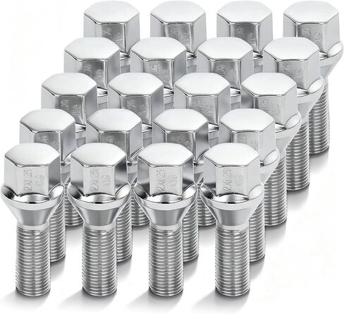 M12x1.25 Wheel Spike Lug Nuts 20PCS Chrome Lug Nut 56mm over tall/28mm shank Long for 200 for 500 for Cherokee for Compass for Dart in Saudi Arabia