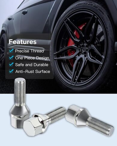 M12x1.25 Wheel Spike Lug Nuts 20PCS Chrome Lug Nut 56mm over tall/28mm shank Long for 200 for 500 for Cherokee for Compass for Dart in Saudi Arabia