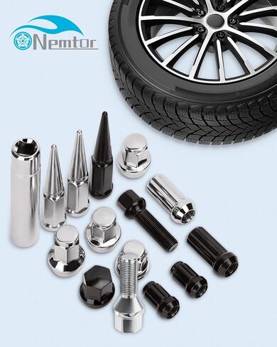 M12x1.25 Wheel Spike Lug Nuts 20PCS Chrome Lug Nut 56mm over tall/28mm shank Long for 200 for 500 for Cherokee for Compass for Dart in Saudi Arabia