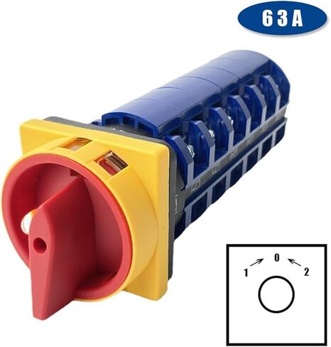 3 Position Reset Cam Switch 690V 63A 6 Poles Padlock Changeover Rotary Switches ON-Off-ON YMW26GS LW26-63/6GS in Saudi Arabia