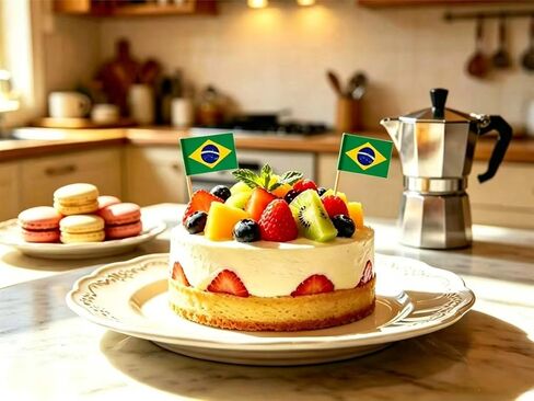 100 Pcs Brazil Flag Brazilian Toothpick Flags, Small Mini Stick Cupcake Toppers, Country Picks Party Decoration Celebration Cocktail Food Bar Cake Flags in Kuwait