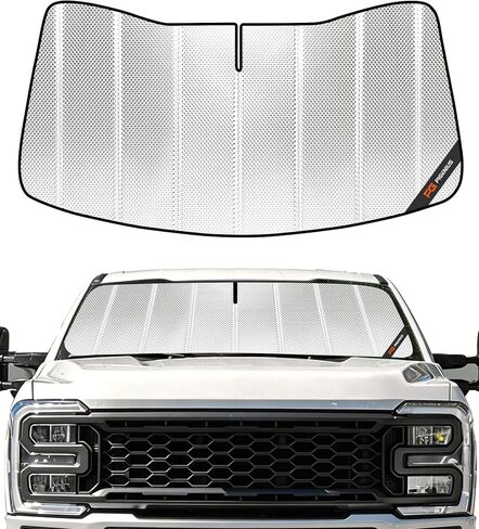 Pigenius Windshield Sun Shade for Ford F250/F350/F450/F550/F600 Super Duty 2023-2025. Full Coverage Rearview Mirror Shade for Ultimate Protection in Kuwait