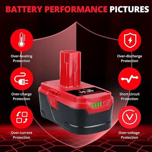 MANUFER 1PACK 5.0Ah 19.2V C-3 Battery Replacement for Craftsman 19.2 Volt Li-ion battery 130279005 1323903 130211004 11375 11045 315.115410 315.11485 Cordless Battery in Saudi Arabia