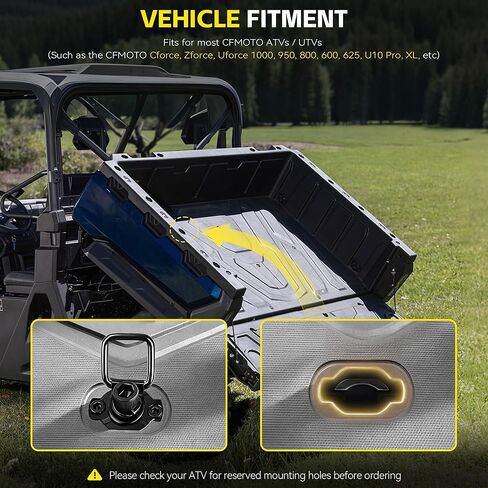 4PCS Aluminum Tie Down Anchors CFMOTO Accessories - Heavy Duty ATV UTV Cargo Bed Cleats Tie Down Anchor System Accessories Compatible with CFMOTO Cforce Zforce Uforce 1000 950 800 600 625 U10 Pro in Saudi Arabia