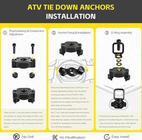 4PCS Aluminum Tie Down Anchors CFMOTO Accessories - Heavy Duty ATV UTV Cargo Bed Cleats Tie Down Anchor System Accessories Compatible with CFMOTO Cforce Zforce Uforce 1000 950 800 600 625 U10 Pro in Saudi Arabia