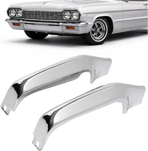 KUAFU Pair Front Bumper Guards Compatible with 1964 Chevy Chevrolet Impala Bel Air Biscayne Steel Chrome Silvery in Kuwait