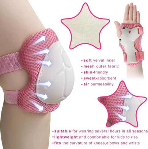 TST Kids Protective Gear Set, Kids Knee Pads and Elbow Pads Set, Toddler Wrist Guard for Kids 3-12 Years, Child Protective Gear Set for Roller Skates, Cycling in Saudi Arabia