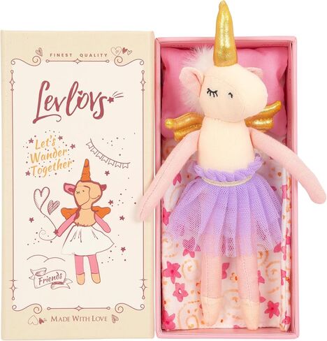 LEVLOVS Ballerina Unicorn Doll Mouse in a Box and Friends Toy Baby Registry Gift (Unicorn Bella) in Saudi Arabia