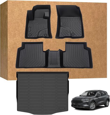 Floor Mats for Ford Escape 2020-2025 2026 (Not for Hybrid), TPE Waterproof Non-Slip All Weather Protection Custom (Floor Mats & Cargo Liner) in Kuwait