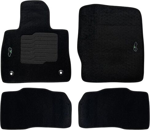 ecoMats Carpet Floor Mats Custom Fit for 2020 to 2026 Ford Explorer with Non-Slip Driver Heel Pad and Safety Lock, 1st and 2nd Row Set, Black, Explorer in Saudi Arabia