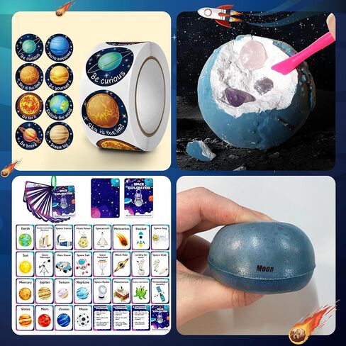 25 PCS Solar System Planets Toys for Kids Outer Space Toys Planet Balls Education Gift for Boys Girls Age 3 5 8 10 Explore Universe Science Playroom Classroom in Kuwait
