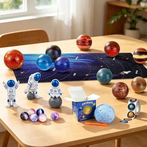 25 PCS Solar System Planets Toys for Kids Outer Space Toys Planet Balls Education Gift for Boys Girls Age 3 5 8 10 Explore Universe Science Playroom Classroom in Kuwait