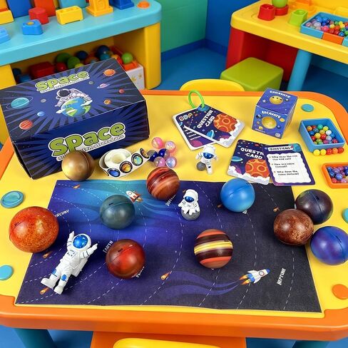 25 PCS Solar System Planets Toys for Kids Outer Space Toys Planet Balls Education Gift for Boys Girls Age 3 5 8 10 Explore Universe Science Playroom Classroom in Kuwait