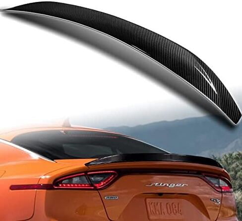 HYPERSPEED 100% Real Carbon Fiber Trunk Spoiler Wing Lip kit Rear Lip kit VT-Style Fit for 2018 2019 2020 2021 kia Stinger, Car Mods Replacement Parts Assembly, Automotive Exterior Accessories in Kuwait