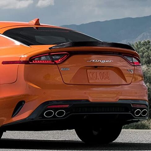 HYPERSPEED 100% Real Carbon Fiber Trunk Spoiler Wing Lip kit Rear Lip kit VT-Style Fit for 2018 2019 2020 2021 kia Stinger, Car Mods Replacement Parts Assembly, Automotive Exterior Accessories in Kuwait