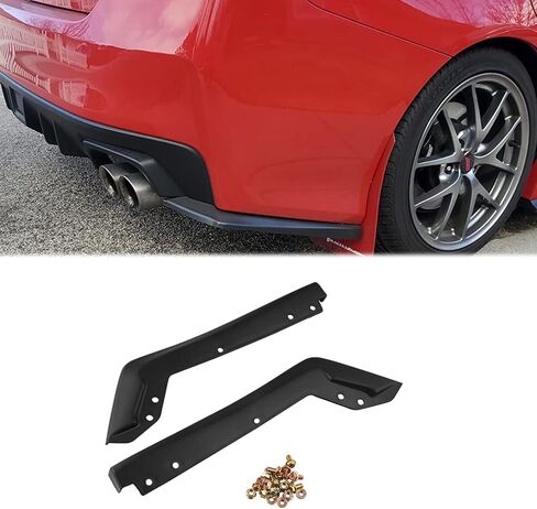 Rear Bumper Lip Spoiler for Subaru WRX STI 2015 2016～2020 2021 Wrap Angle Protector Accessories Trim ABS 2pc Black in Saudi Arabia
