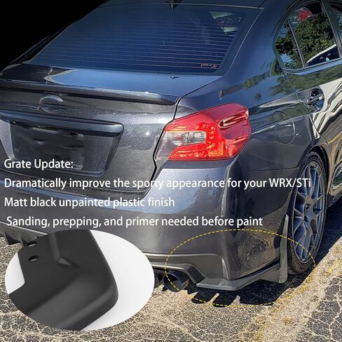 Rear Bumper Lip Spoiler for Subaru WRX STI 2015 2016～2020 2021 Wrap Angle Protector Accessories Trim ABS 2pc Black in Saudi Arabia