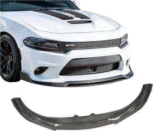 Charger Front Bumper Lip Compatible with 2015-2023 Dodge Charger SRT Hellcats Scat Pack Carbon Fiber Front Lip 3 Stage Design Front Splitter in Saudi Arabia