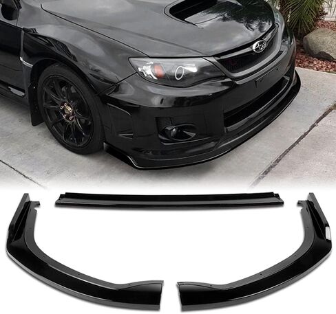 Q1-TECH, Front Bumper Lip fit for compatible with 2011-2014 Subaru Impreza WRX STi, Front Bumper Lip Spoiler Air Chin Body Kit Splitter Painted Glossy Black ABS, 2012 2013 (CS2 Style) in Kuwait