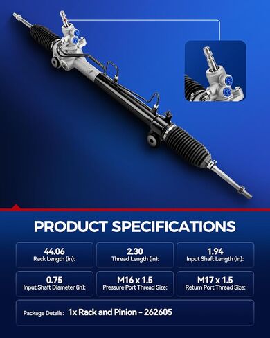 KAX Hydraulic Power Steering Rack and Pinion Assembly Fits 2002-2006 Camry LE, Replace Part # 26-2605 in Kuwait
