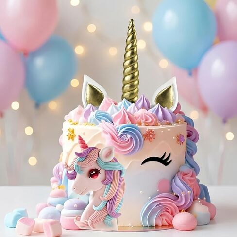 Unicorn Cake Topper Unicorn Party Decorations Unicorn Birthday Cake Decorations (pink5) in Kuwait