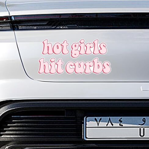 Car Stickers Decal, Hot Girls Hit Curbs Car Sticker, Funny Bumper Stickers for GenZ Ladies Driver, Vinyl Waterproof Stickers Decal, Gifts Idea Sticker for Cars Trucks Motorcycles (1PC) in Saudi Arabia